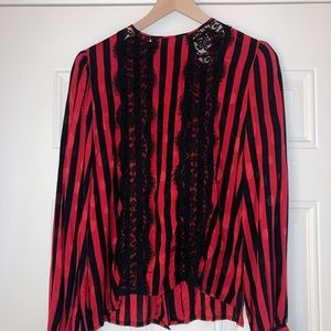 Miss O Oscar De La Renta 100 % Silk Blouse
